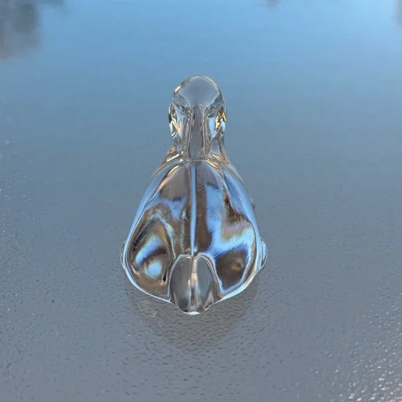 Small Clear Crystal Glass Sitting Bunny Rabbit Paperweight Collectible Figurine - Picture 4 of 8